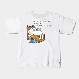 Dapper Cat _ Lazy Problems Kids T-Shirt